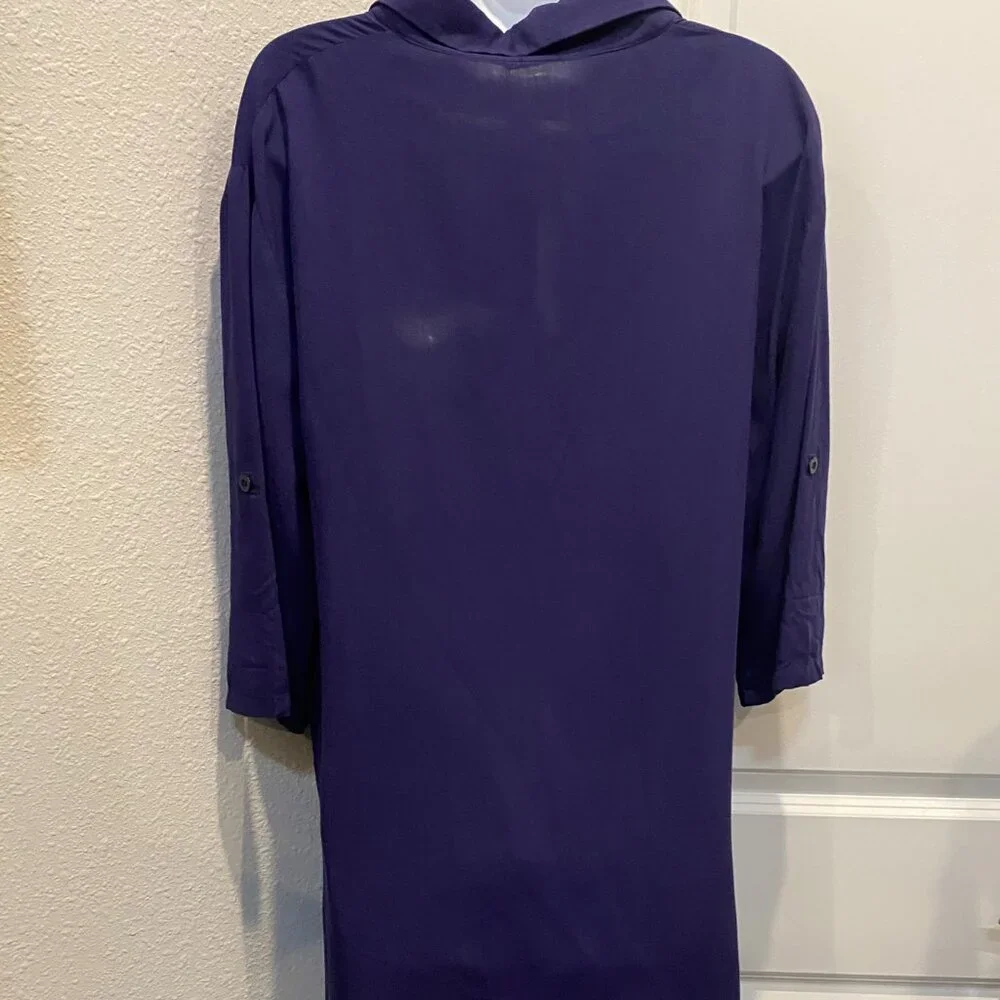 EKOUAER WOMEN'S NAVY BLUE SWIMSUIT COVER UP SHIRT - Picture 4 of 4
